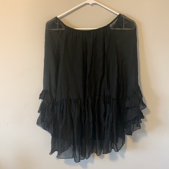 black Ruffle Blouse - Picture 4 of 4
